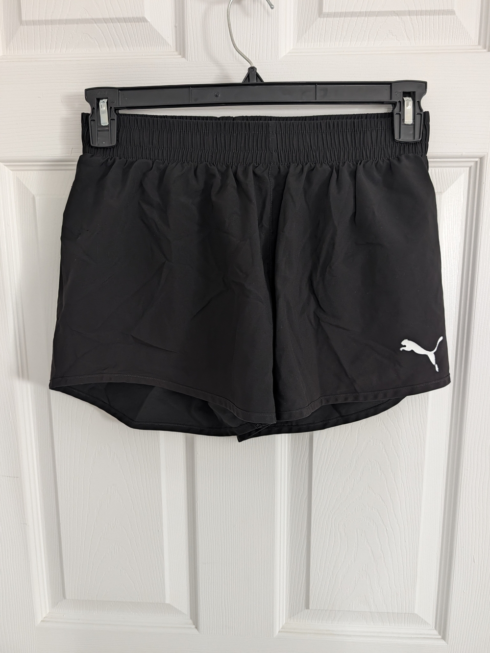 Puma Black Women's Running Shorts with White Logo